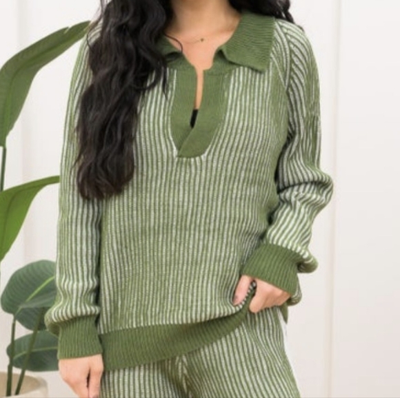 BIBI NWR Olive And Cream Loungewear Set Large - Picture 3 of 8